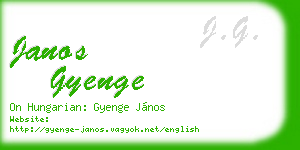 janos gyenge business card