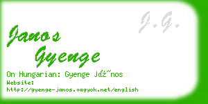 janos gyenge business card